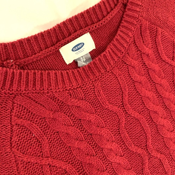 Red Cable Knit Sweater Dress - Picture 6 of 6